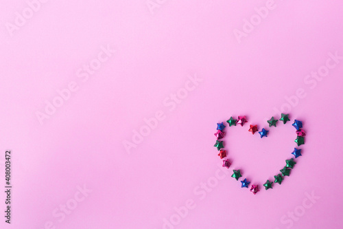 pink hearts on white