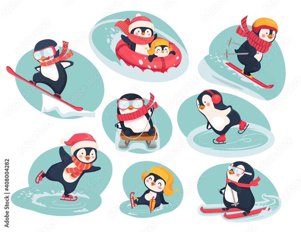 active penguins in winter active penguins in winter