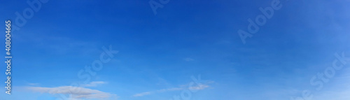 Panorama sky with cloud on a sunny day. Beautiful cirrus cloud.