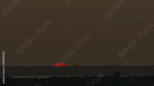 A beautiful view of sunrise shadows at Ses Portes Tower in Las Salinas, Ibiza shot in 4 photo