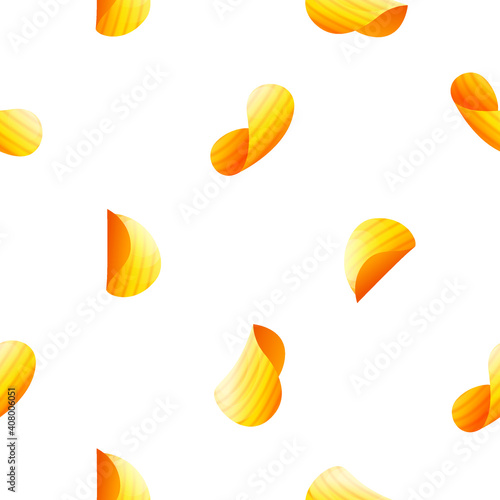 Seamless Pattern Abstract Elements Crisps Snacks Fast Food Vector Design Style Background Illustration