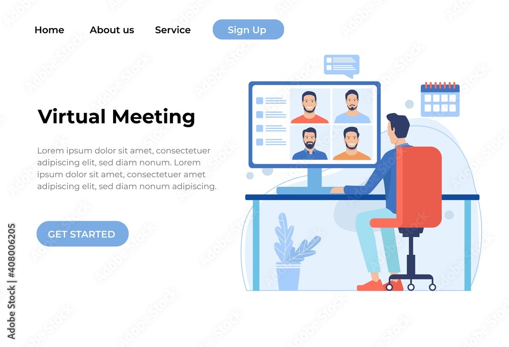 Man having a conference call with his business team online, telecommuting, remote work and business communications concept Man having a conference call with his business team online, telecommuting, remote work and business communications concept