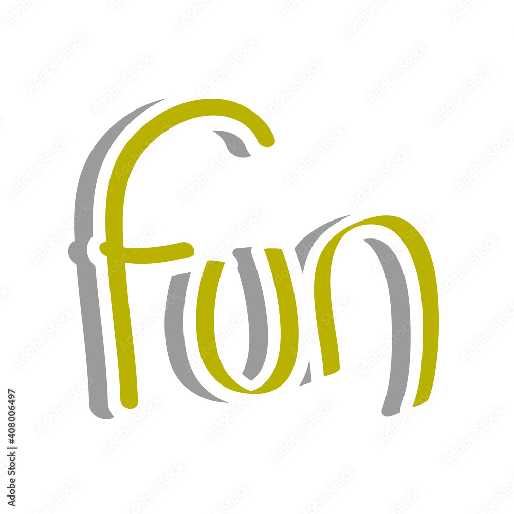 fun word cute sticker vector design fun word cute sticker vector design