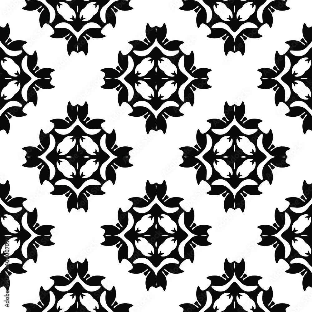 Geometric vector pattern with triangular and oval elements. Seamless abstract ornament for wallpapers and backgrounds. Black and white colors. Geometric vector pattern with triangular and oval elements. Seamless abstract ornament for wallpapers and backgrounds. Black and white colors.