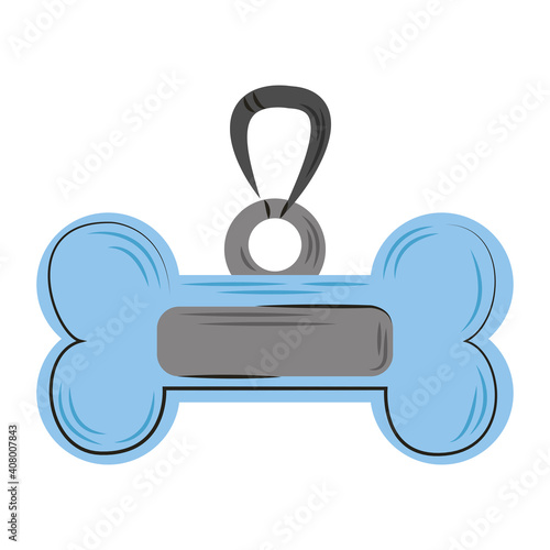 pets bone for dog collar image flat style
