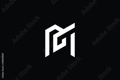 MG logo letter design on luxury background. GM logo monogram initials letter concept. MG icon logo design. GM elegant and Professional letter icon design on black background. M G GM MG
