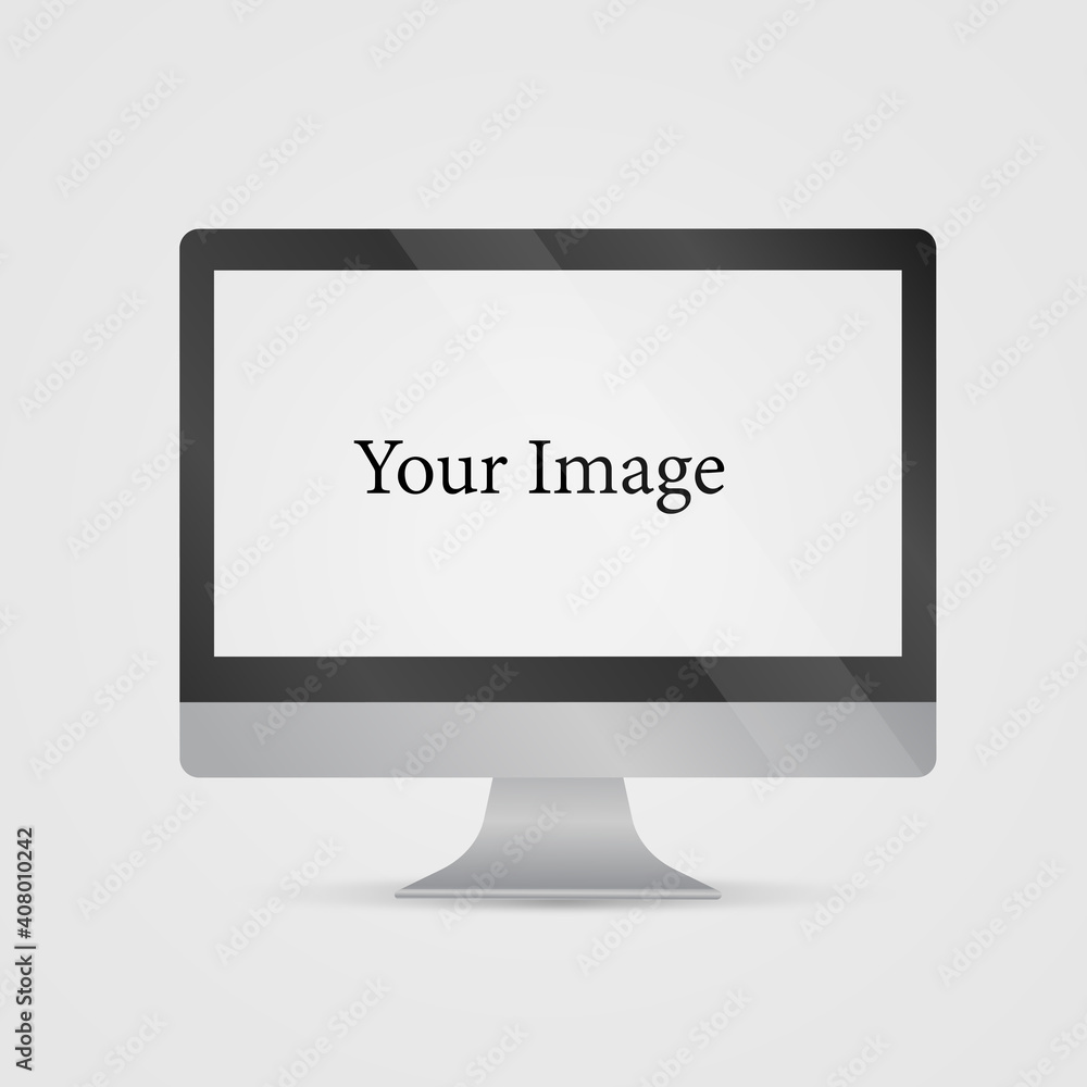 blank screen computer display with shadow blank screen computer display with shadow