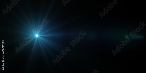 Beautiful light flares. Glowing streaks on dark background © World War III