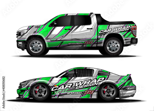 Car wrap graphic racing abstract strip and background for car wrap and vinyl sticker - Vector 