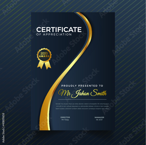 Professional unique certificate and diploma template