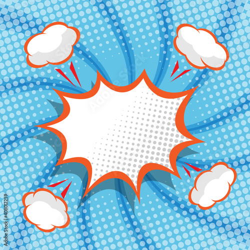 abstract comic background with blank speech bubble