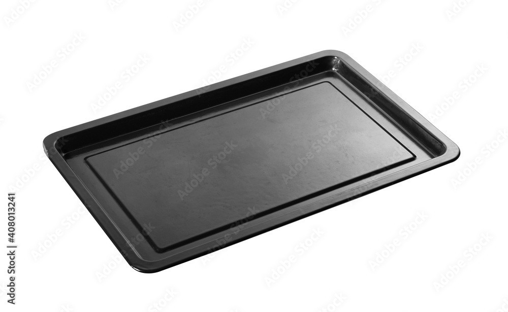 Empty baking tray for oven on white background Empty baking tray for oven on white background
