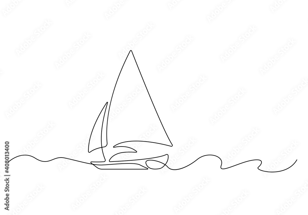 Sailboat One Line Drawing, Vector Continuous Single Line Art Yacht Isolated on White Background. Sailboat Minimalism Hand Drawn Style. Minimalist Sketch Contour Art. Sailboat One Line Drawing, Vector Continuous Single Line Art Yacht Isolated on White Background. Sailboat Minimalism Hand Drawn Style. Minimalist Sketch Contour Art.