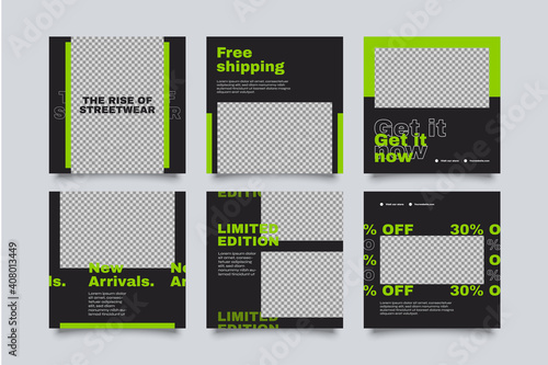 Urban Social Media Post Template for digital marketing and sale promo. modern fashion advertising
