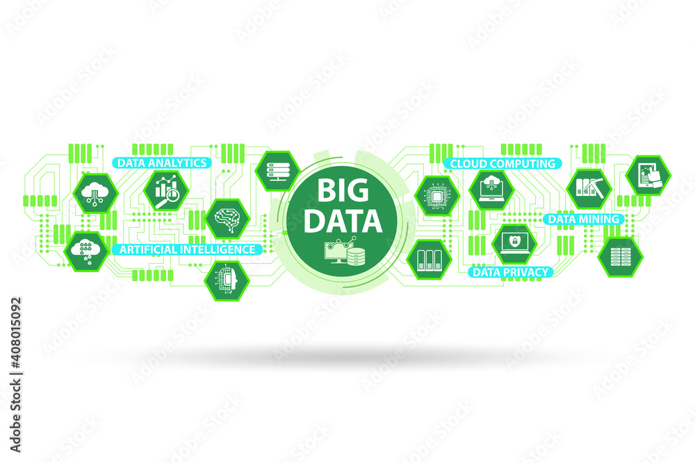 Big data concept illustraion in modern computing Big data concept illustraion in modern computing