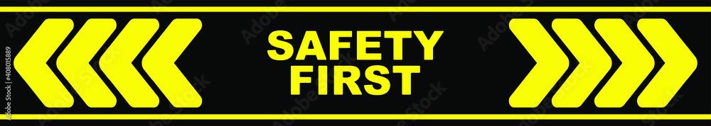 Yellow safety first sign. vector icon Yellow safety first sign. vector icon