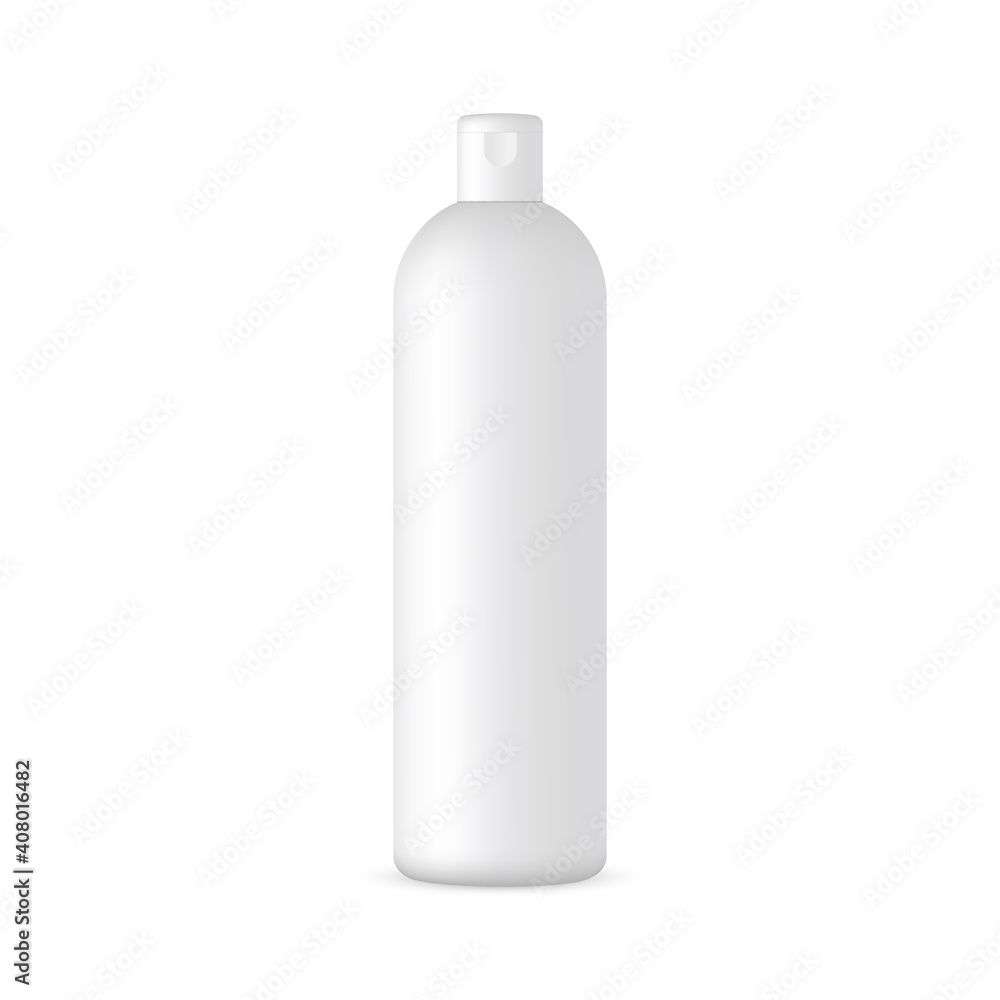 Vecteur Stock Plastic Blank Tall Shampoo Bottle Mockup Isolated on White  Background. Vector Illustration | Adobe Stock