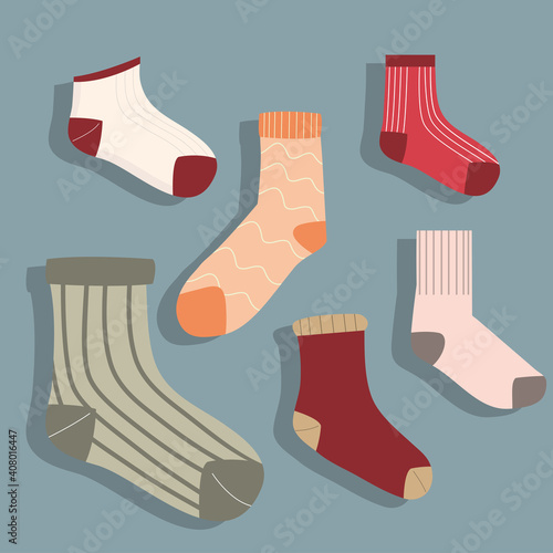 long and short socks symbol collection vector design