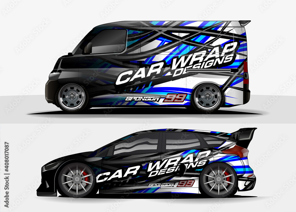 Car decal, truck and cargo van wrap vector. Graphic abstract stripe designs for branding and livery vehicle
Car decal, truck and cargo van wrap vector. Graphic abstract stripe designs for branding and livery vehicle