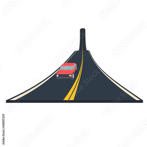 Car driving on the highway, vector illustration