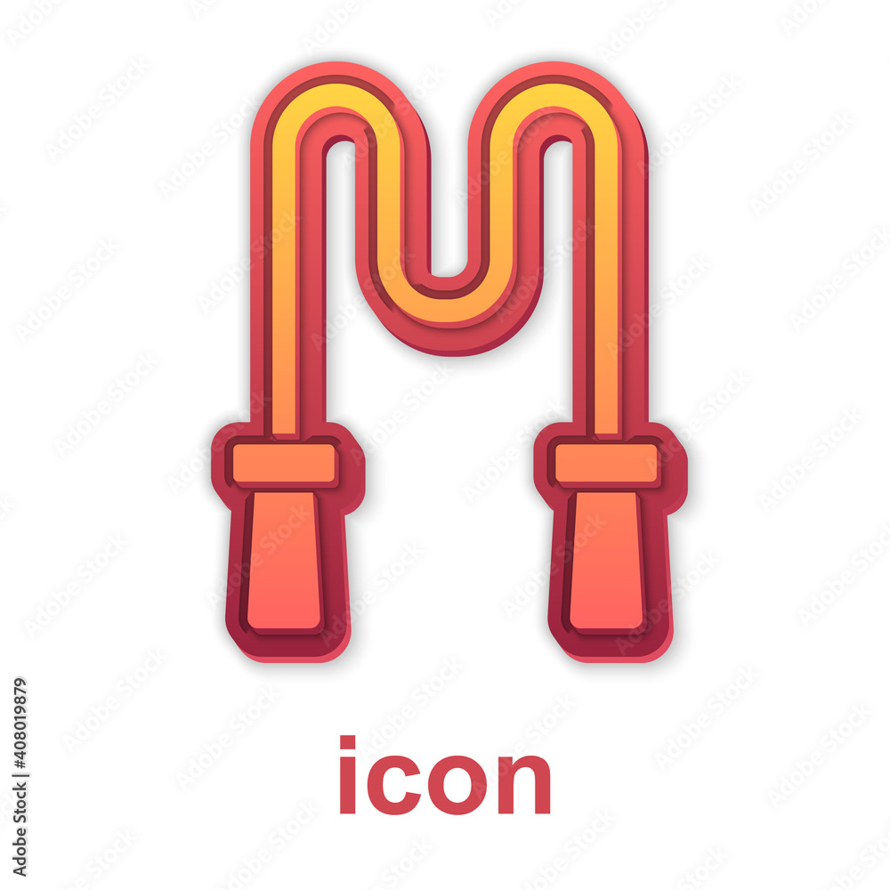 Gold Jump rope icon isolated on white background. Skipping rope. Sport equipment. Vector. Gold Jump rope icon isolated on white background. Skipping rope. Sport equipment. Vector.