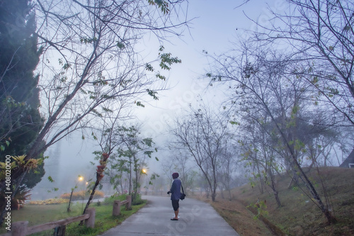 Relax at lake in Watchun Chiangmai Thailand