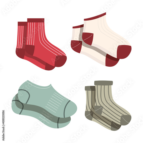 long and short socks icon bundle vector design