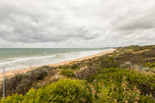 Coastal view including dunes looking north Binningup photo
