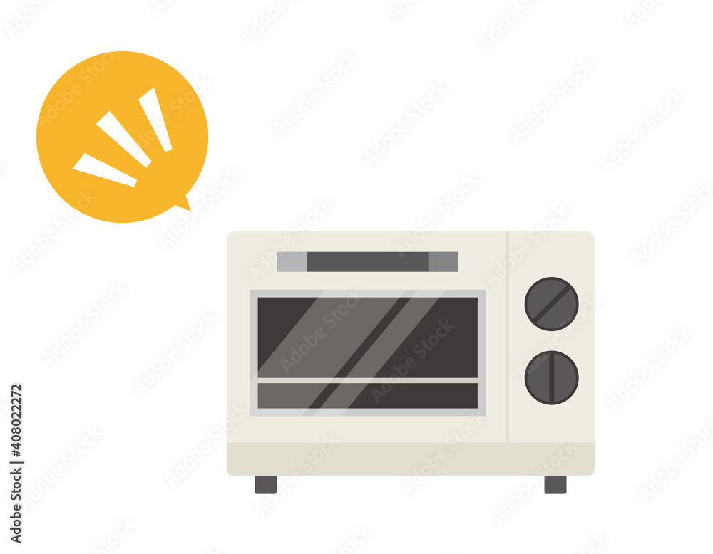 Fototapeta premium オーブントースターのベクターイラスト 家電 