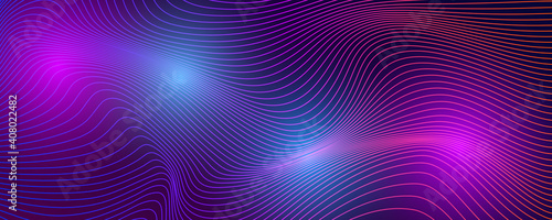 Tech background with abstract wave lines