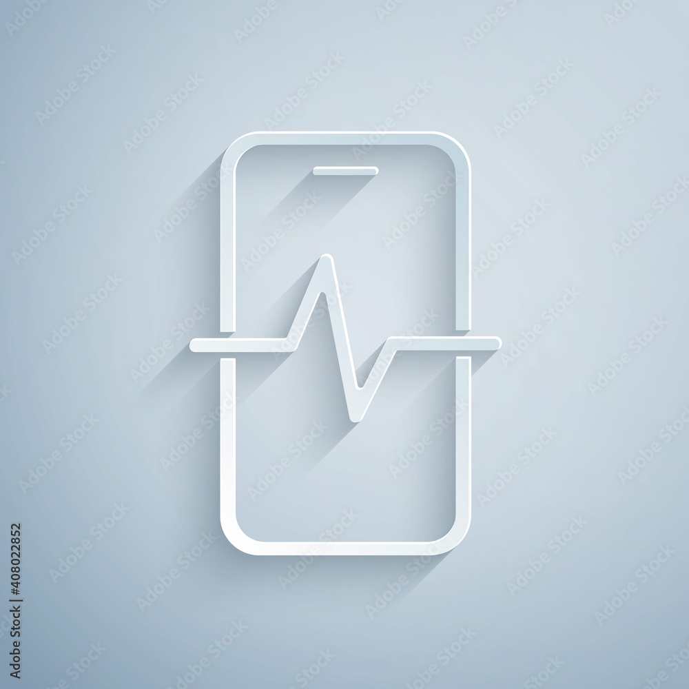Paper cut Phone repair service icon isolated on grey background. Adjusting, service, setting, maintenance, repair, fixing. Paper art style. Vector. Paper cut Phone repair service icon isolated on grey background. Adjusting, service, setting, maintenance, repair, fixing. Paper art style. Vector.