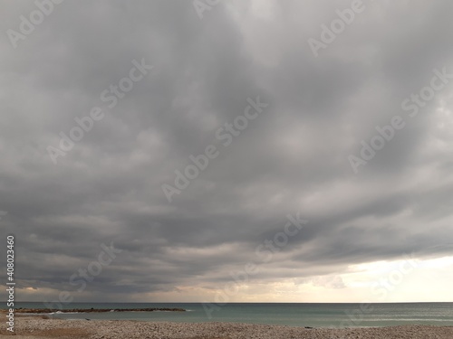 storm clouds over the sea