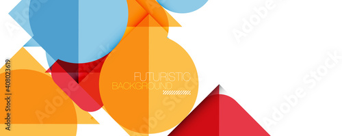 Clean minimal geometric abstract background with triangles and circles. Vector illustration for covers, banners, flyers and posters and other designs