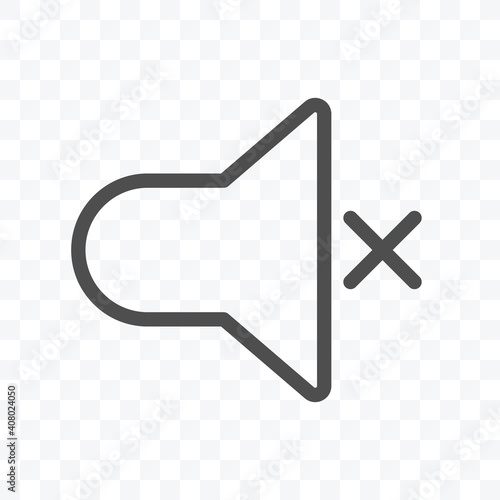 Sound off or mute icon vector illustration isolated on transparent background.