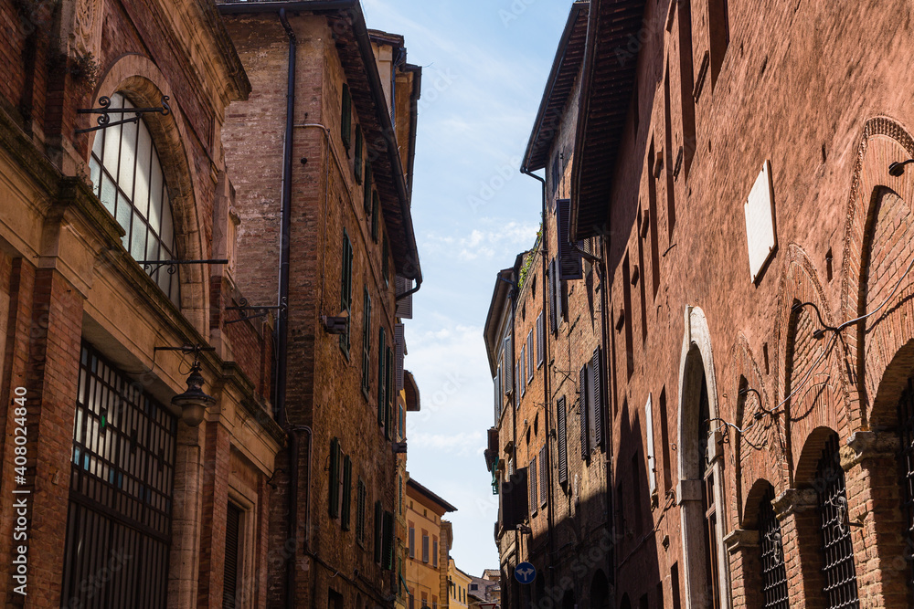 イタリア　シエナの旧市街の街並み