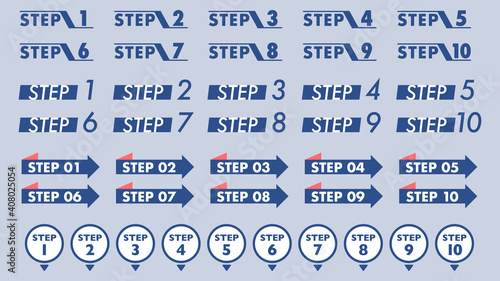 ステップ 見出し アイコン セット／2色