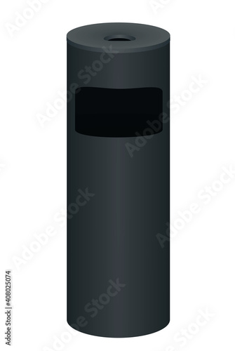 Metal standing outdoor ashtray. vector