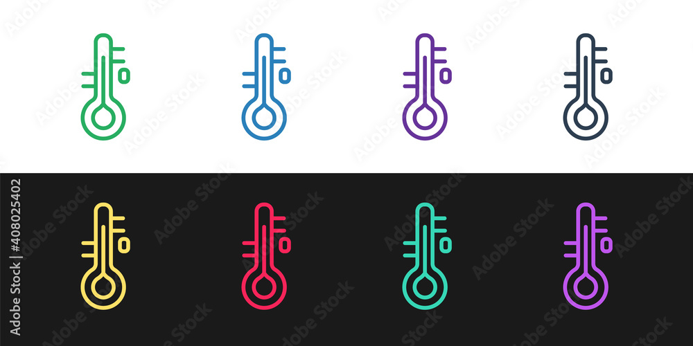 Set line Sauna thermometer icon isolated on black and white background. Sauna and bath equipment. Vector. Set line Sauna thermometer icon isolated on black and white background. Sauna and bath equipment. Vector.