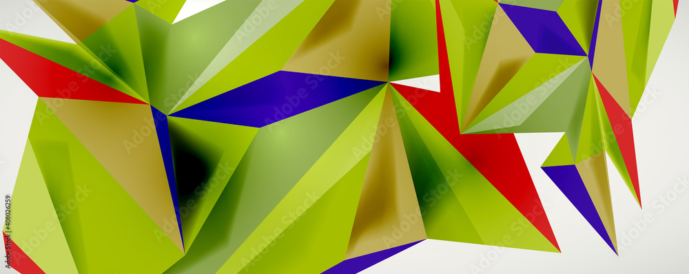 Vector triangle geometric backgrounds. Low poly 3d shape on light backdrop. Vector illustration for covers, banners, flyers and posters and other designs Vector triangle geometric backgrounds. Low poly 3d shape on light backdrop. Vector illustration for covers, banners, flyers and posters and other designs