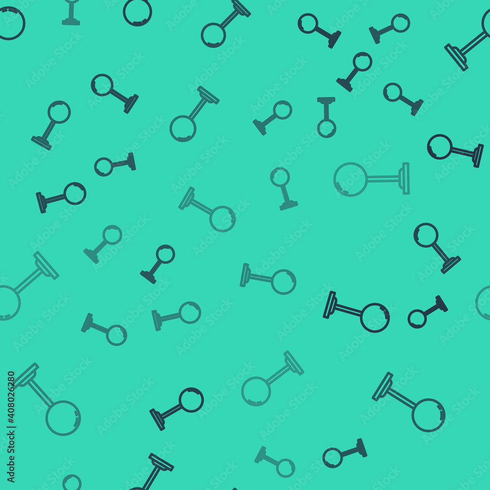 Black line Floor lamp icon isolated seamless pattern on green background. Vector. Black line Floor lamp icon isolated seamless pattern on green background. Vector.