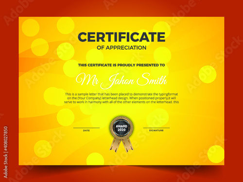 Professional elegant blue and gold diploma certificate template