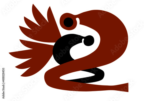 Illustration abstract mother protecting her kid