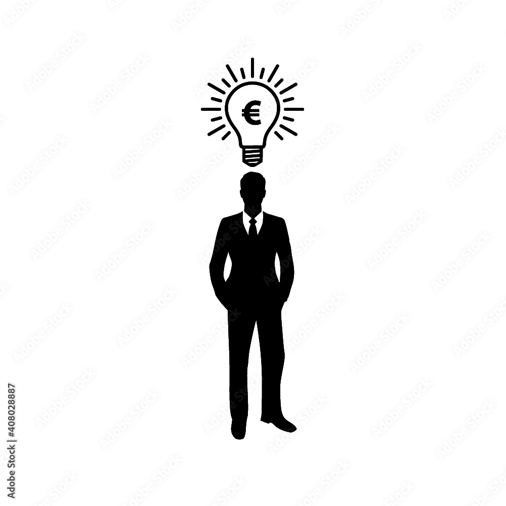 Businessman with an idea icon isolated on white background Businessman with an idea icon isolated on white background