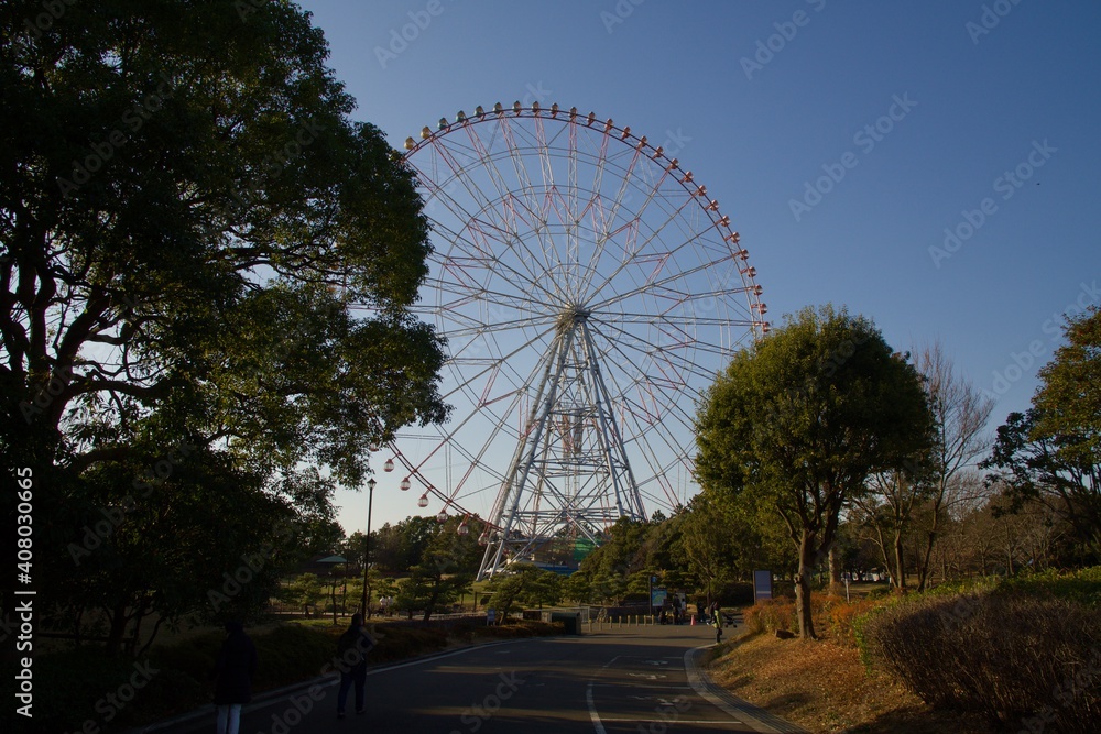 葛西臨海公園 青空と大観覧車 ゴンドラ 葛西臨海公園 青空と大観覧車 ゴンドラ