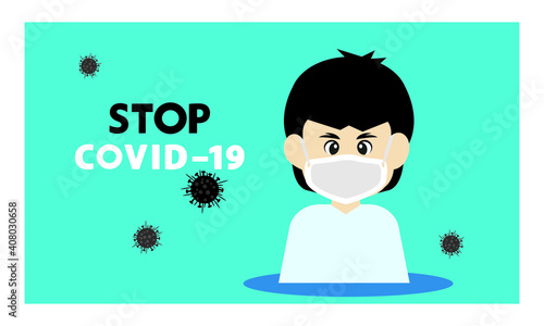 Protective face mask against and stop corona virus,Covid-19.