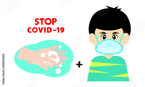 Protective face mask against and stop corona virus,Covid-19.
