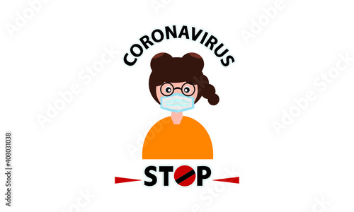 Protective face mask against and stop corona virus,Covid-19.
