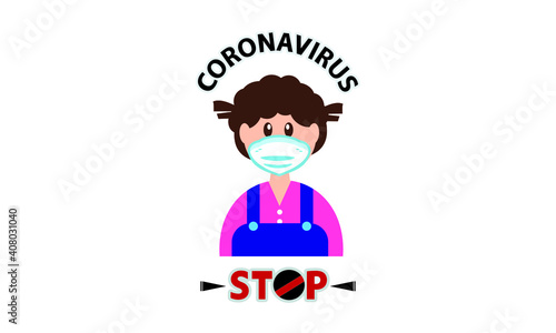 Protective face mask against and stop corona virus,Covid-19.