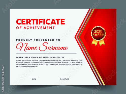 Professional elegant blue and gold diploma certificate template
