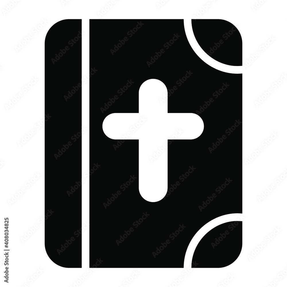 Fototapeta premium Catholicism book vector glyph icon